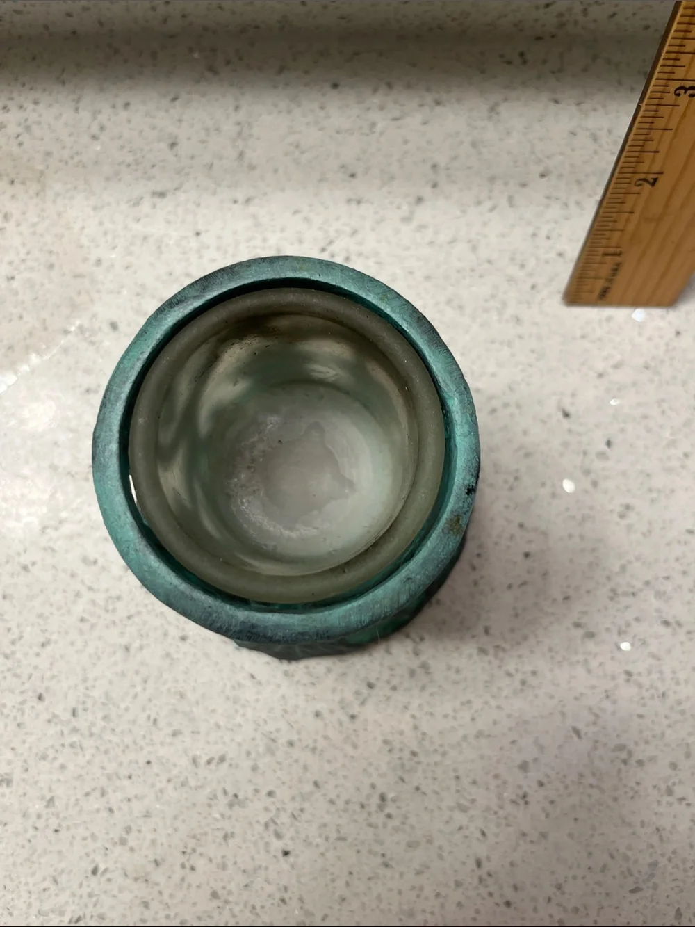 PartyLite Teal Green Leaf Votive Holder - Picture 3 of 3